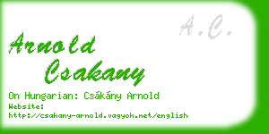 arnold csakany business card